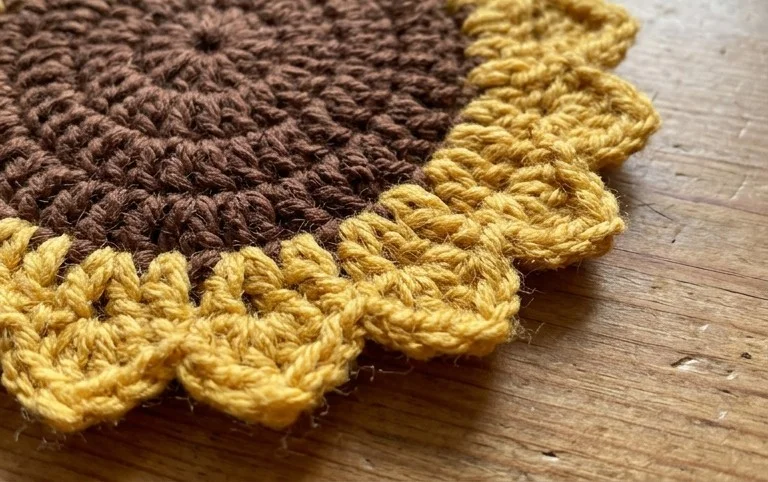 Easy Crochet Sunflower Coasters (Free Beginner Pattern)
