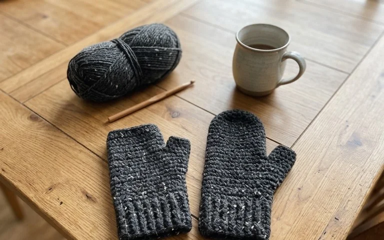 2 in 1 Fingerless Gloves & Mittens Free Crochet Pattern