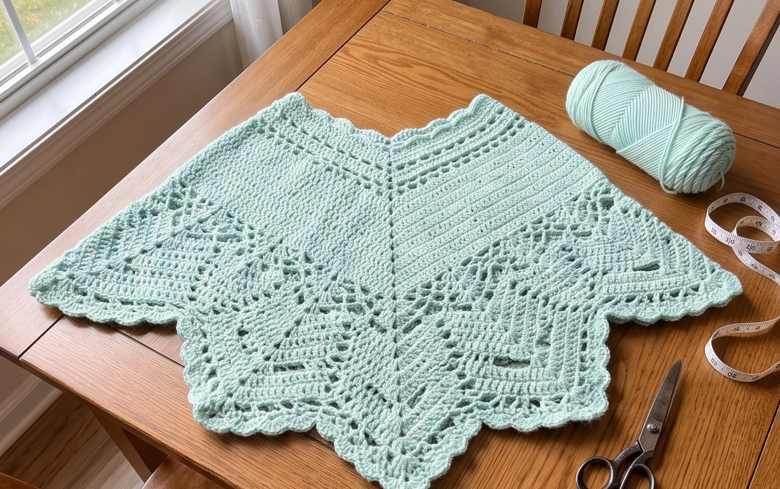 Luna Moth Lace Poncho Free Crochet Pattern | Easy Tutorial